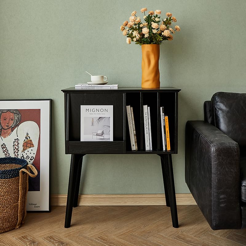 Custodia per CD Libreria in legno massello scaffale portariviste moderno semplice portaoggetti portadischi porta giradischi mobiletto laterale del soggiorno Portadischi