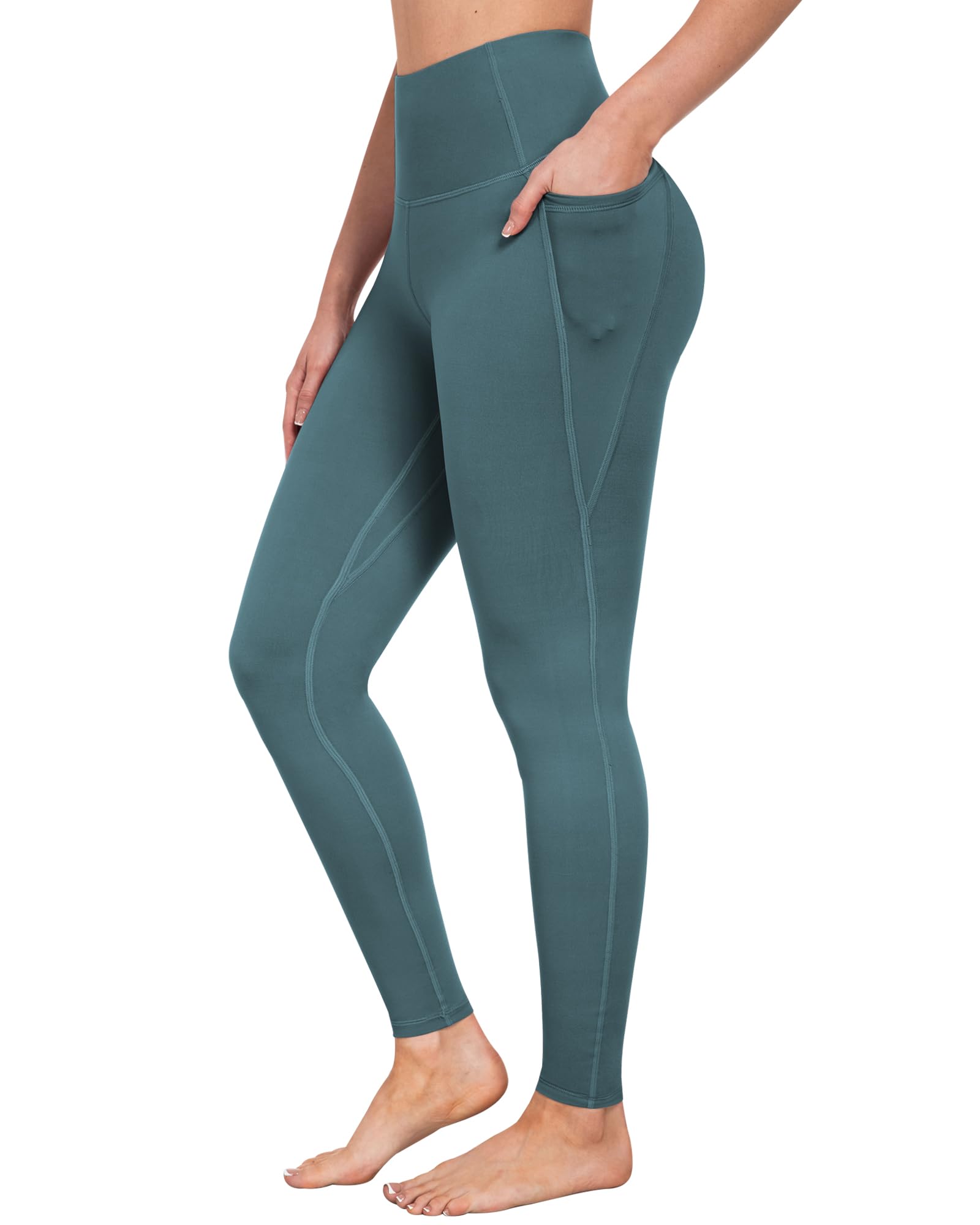 Leggings con bolsillos para mujer, control de abdomen, cintura alta, suaves, para entrenamiento, atletismo, correr, yoga, gimnasio — view 25