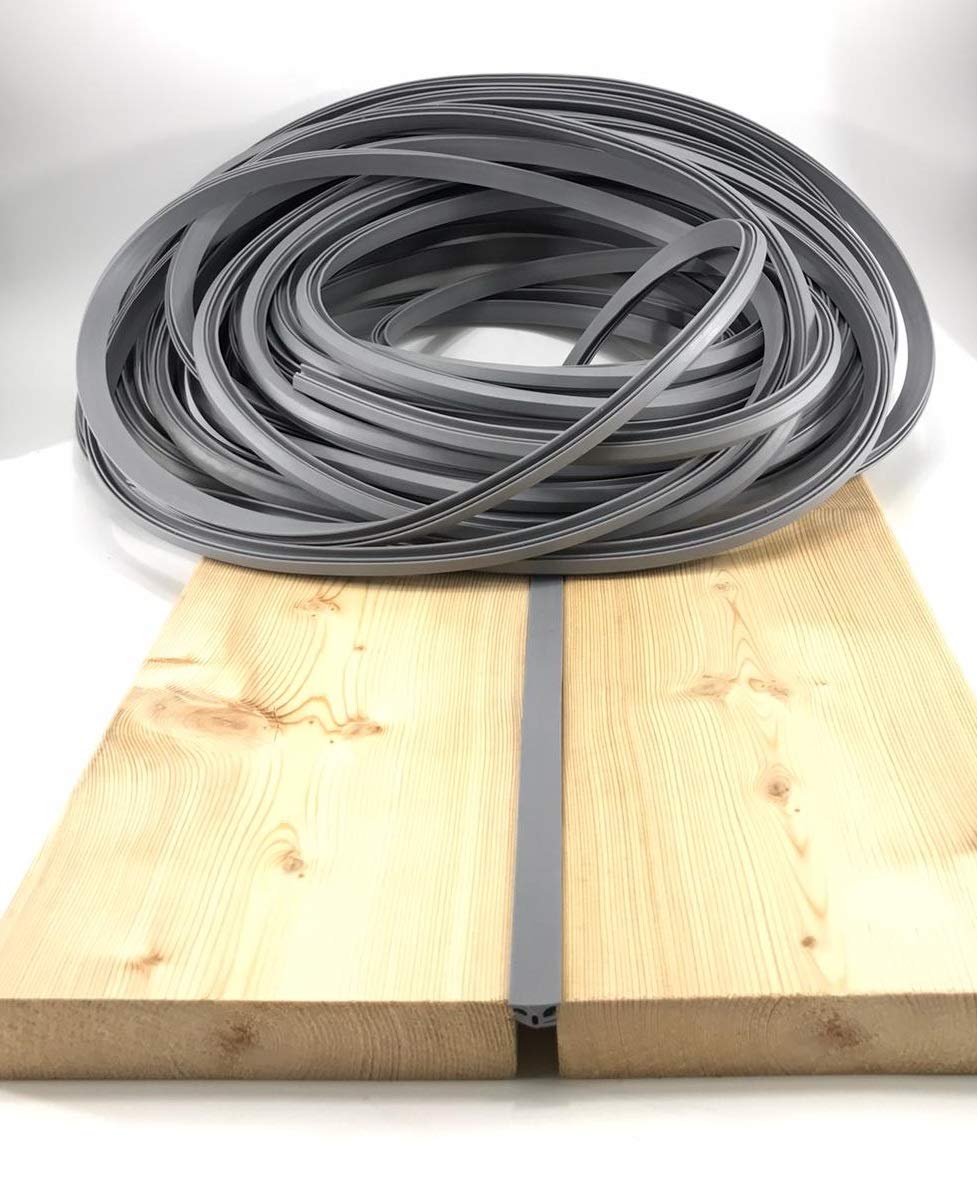 Terrassenfugenband Mit Antidehnungsfaden Für Alle Terrassensysteme WPC Holz MADE IN GERMANY Fugendichtung Fugendichtungsband Fugenband Bodenfüllprofil Dichtung 5-7 Mm Hellgrau 50m (2x25m