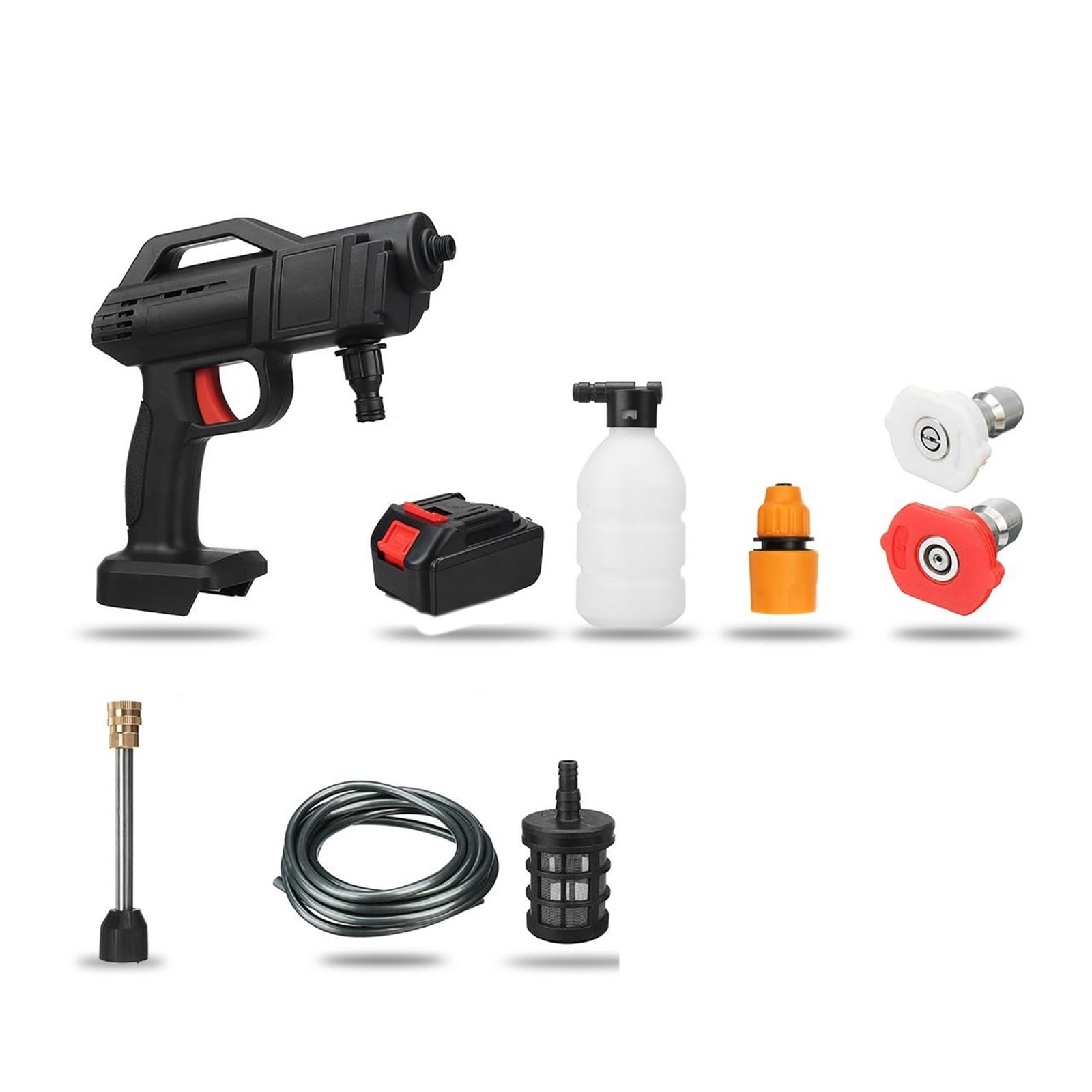 Myjka CiśNieniowa 1500W Myjnia Samochodowa Elektryczny Akumulatorowy Pistolet Ciśnieniowy Do Czyszczenia Pistoletu Na Wodę Pistolet Do Spryskiwaczy Czyszczenie Węża Wodnego Z Akumulatorem(48V)