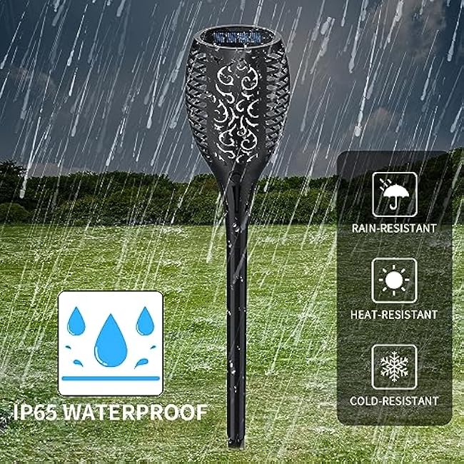 Solar Lights Solar Torch Lights Solar Garden Lights 4 Pack
