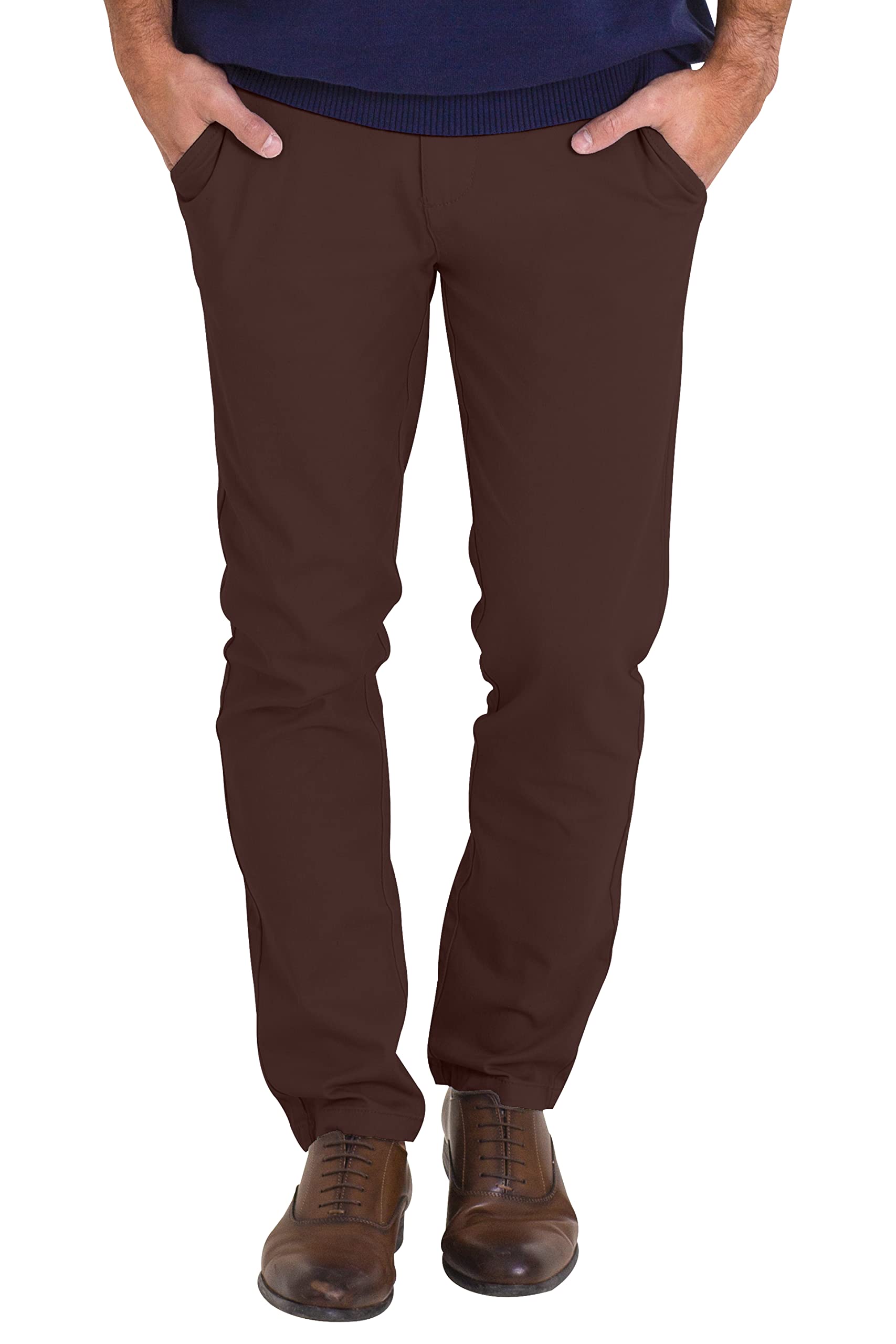 Mens Chino Pant Slim Fit Wrinkle Resistant Flat Front Relaxed Stretch Casual Classic Essential Chino Pants 30W 40W