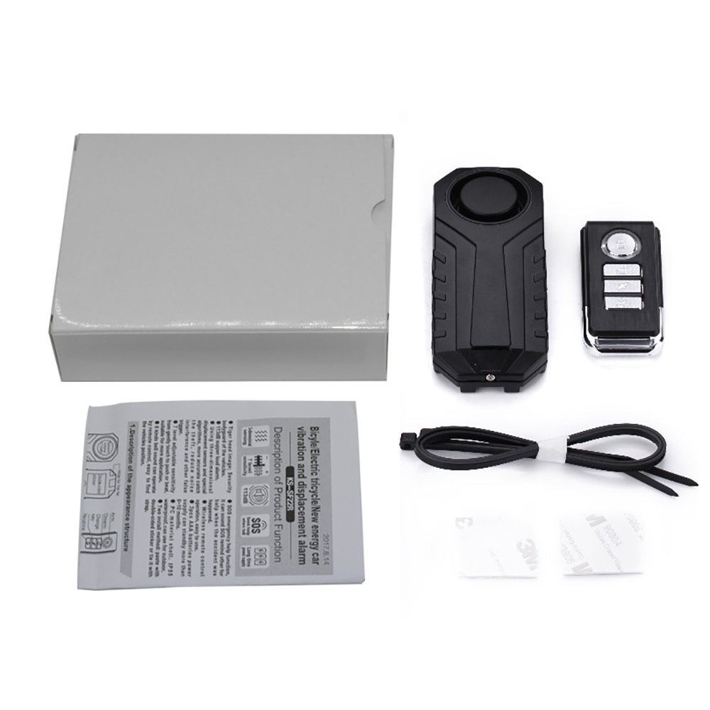 Mengshen Alarme De Vélo, Alarme Antivol sans Fil pour Vélo Moto Voiture Véhicules Portes Et Fenêtres, 113db Super Fort Et étanche (Télécommande Incluse)