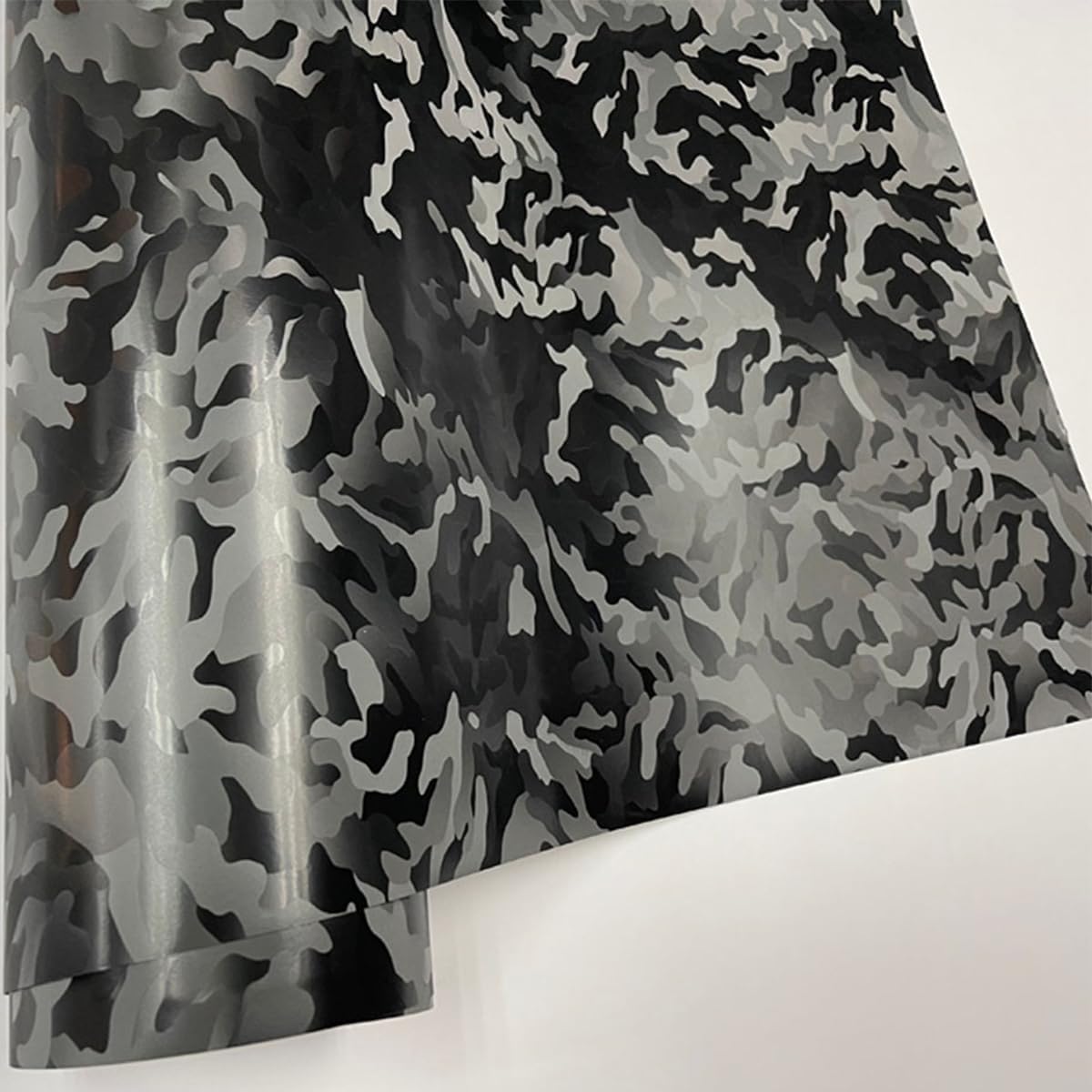 ECYC Ltd 1.64 x 6.56 Feet Gloss Vinyl Car Wrap Film Forged Composite Carbon Vinyl Wrap Roll Car Vinyl Wrap Decal Car Wrap Vinyl Stickers DIY Wrapping Car Interior Exterior, Camouflage Black