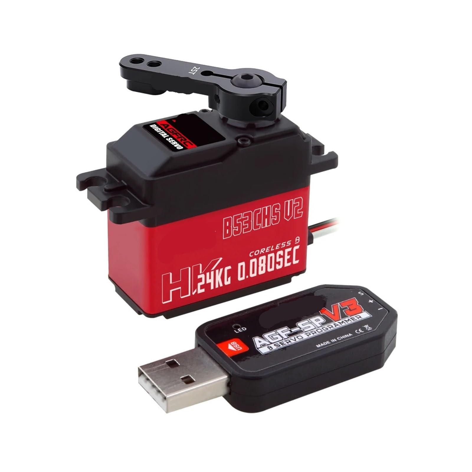 Servo de direction numérique super vitesse 0.08Sec B53CHS V2 HV 24KG