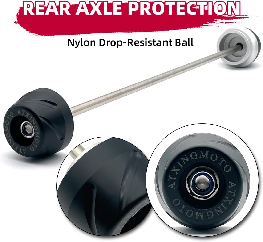 Front and Rear Axle Sliders Compatible With HONDA CB750 Hornet 2023-2026 Motorcycle Front and Rear axle anti-drop ball protection High-Strength Nylon Shockproof Block Case Savers
