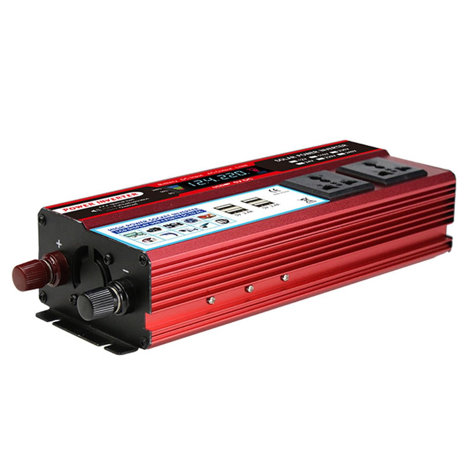 Inversor de Corriente para Coche | Inversor de Corriente para vehículos | Multifuncional | de para vehículos AC 100V-120V/AC 220-240V 2000W con Ventilador de refrigeración para comput