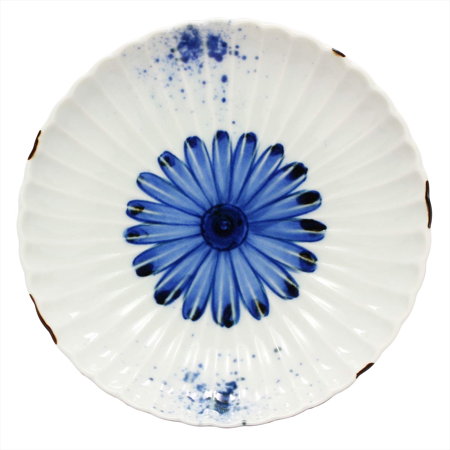 Amazon｜浜陶 中皿 白 15.7cm 波佐見焼 菊割 取皿 染花絵 404177｜小皿