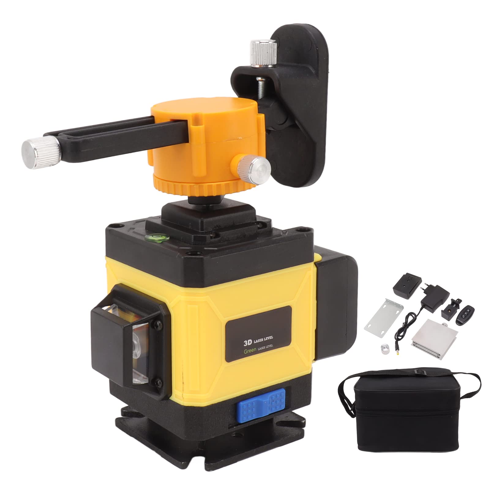 Fdit Livella Verde 360 Gradi, Strumento di Allineamento con Telecomando for Lavori di Livellamento e Installazione (Spina europea 12 righe)