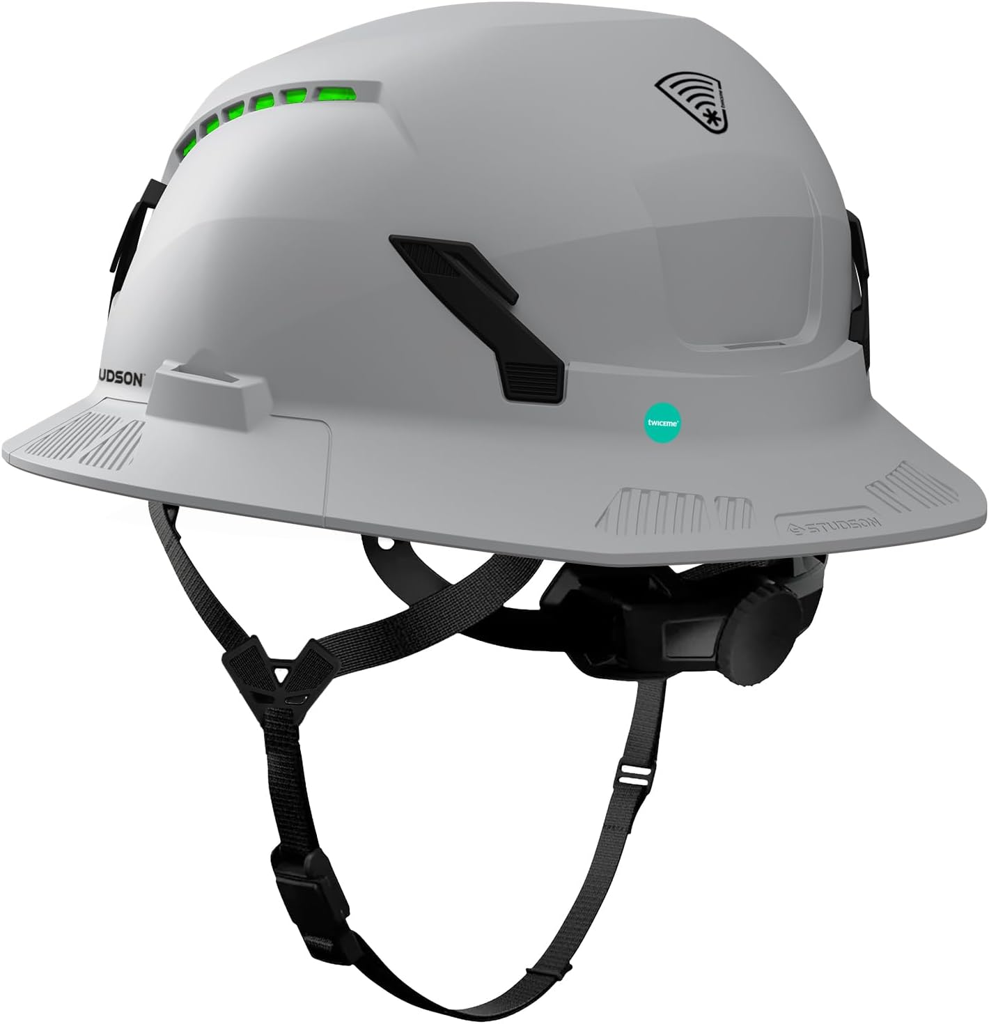 STUDSON SHK-1 Full Brim Safety Helmet: ANSI/ISEA Z89.1 Type II Compliant (R 2019), Lightweight & Breathable, NFC Emergency Contact Chip, One Size, Class C & E Protection