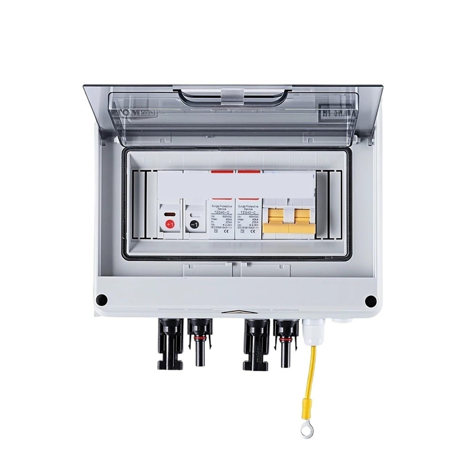 Scatola di distribuzione fotovoltaica 2P 600 VDC 1 ingresso 1 uscita