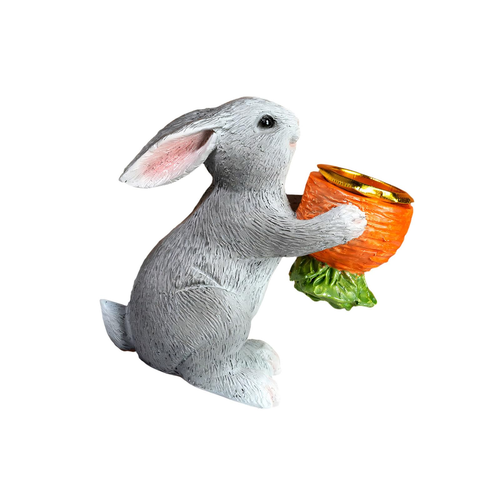 Bunnies Decorations Easter Tealight Candleholder Resin Rabbits Figurines Statues for Table Home Decors Holders