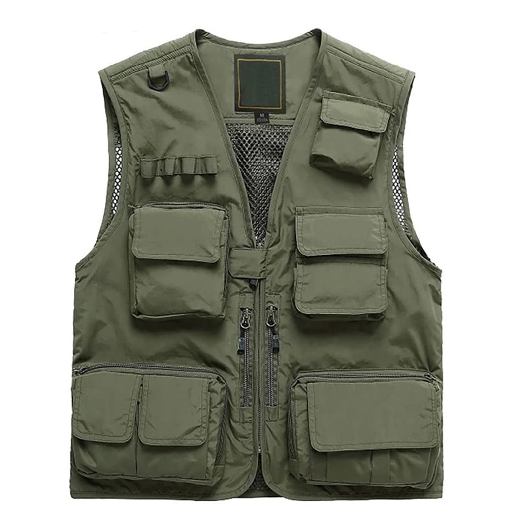 Uomini Escursionismo Senza Maniche Giacca, Outdoor Multi-Tasche Sottile Maglia Militare, Quick Dry Fotografo Pesca Gilet