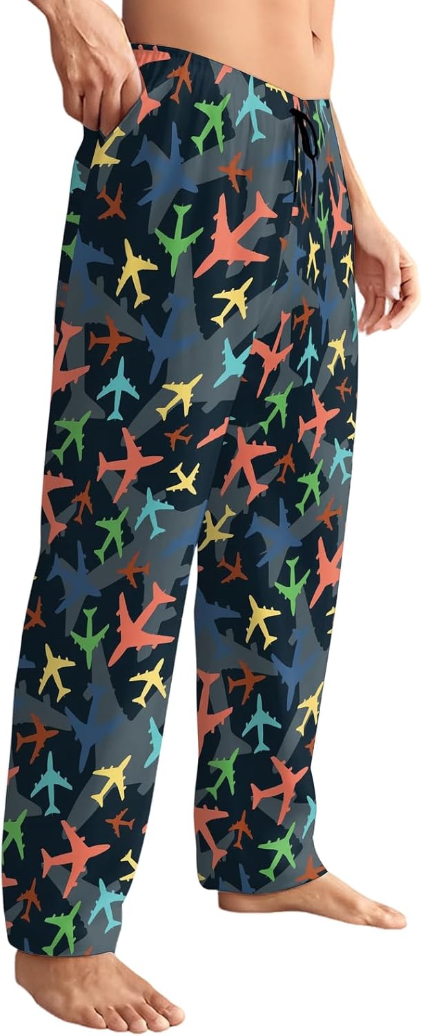 Men's Pajama Pants with Pockets Lightweight Breathable Waistband Elastic Sleep Pants for Men Soft Lounge Pants - Image 4