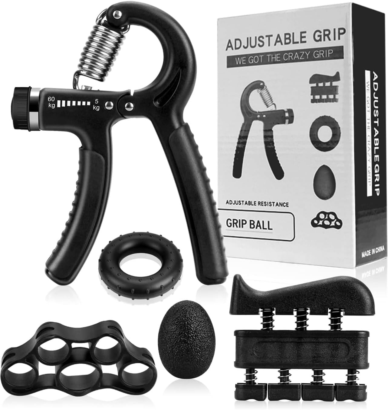 SHREE VALLV Hand Grip Strength Trainer, 5 PC Set Hand Grip Strengthener with Counter, Adjustable Resistance 5 to 60 kg, Non-Slip Gripper, Perfect for Athletes Fingure & Hand Exercising. (B0CR6HC5GR) Amazon Price History, Amazon Price Tracker