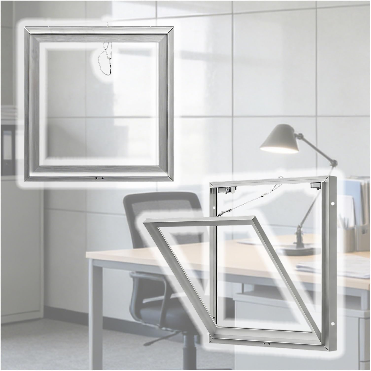 Inspection Panel Hidden Access Door for Tile and Office Maintenance, Push-to-Open Design, Easy Installation