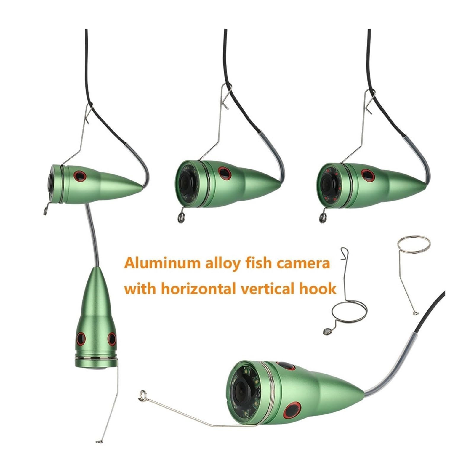 Buscador de Peces, Buscador de Peces portátil con Monitor LCD IPS 4,3 Pulgadas y 6 cámaras Pesca visión Nocturna LED for submarina en Hielo Invierno(30m Cable)