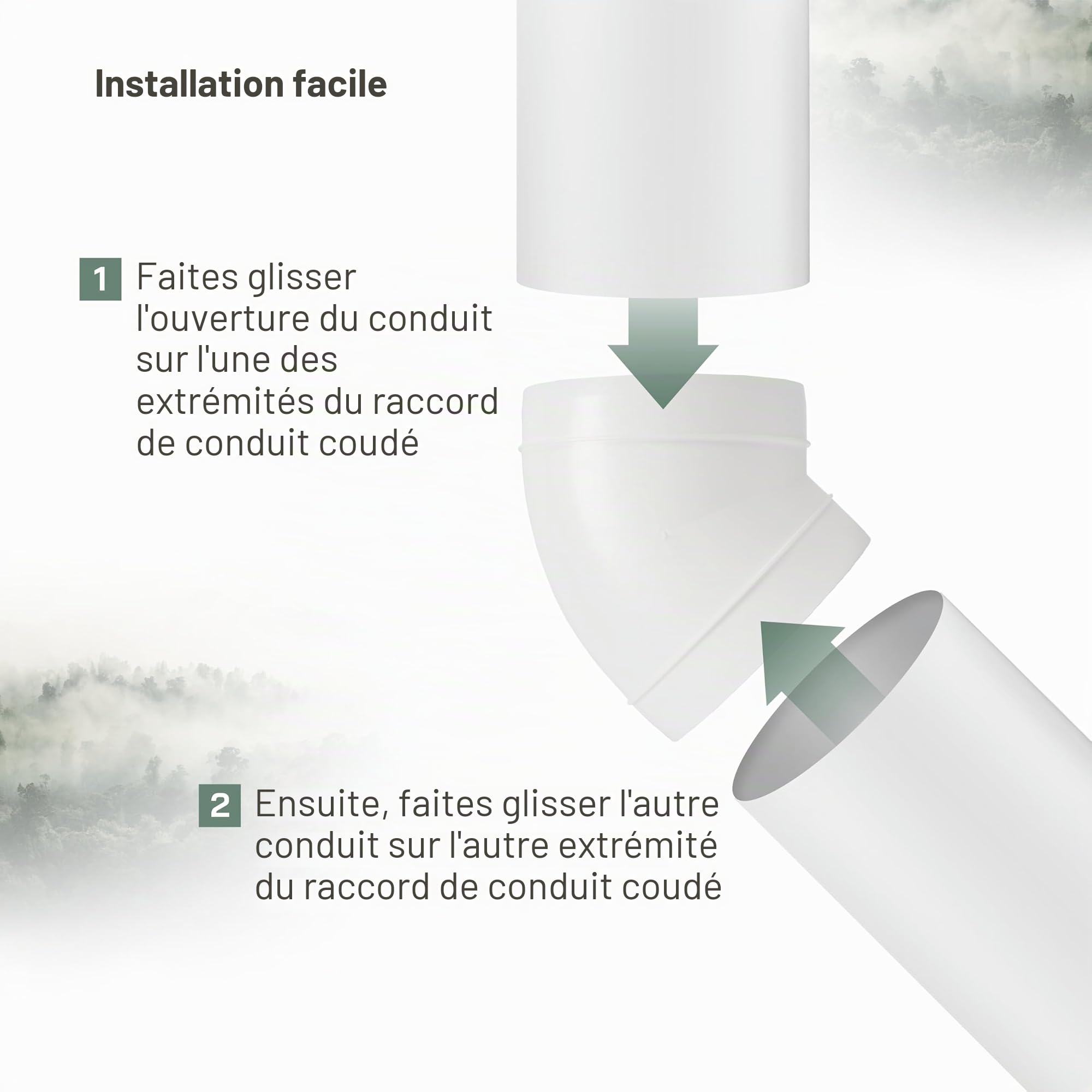 Vent Systems Coude de 150 mm de diamètre - Raccord de tuyau à 45 degrés - Tuyau de ventilation flexible en plastique ABS