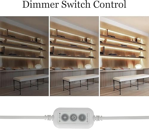 Miniatura 3 de dephen Tira de luces LED regulables de 4.9 pies, cadena COB sin puntos de luz diurna de 5 V, 4000 K, iluminación de cuerda flexible y cortable,