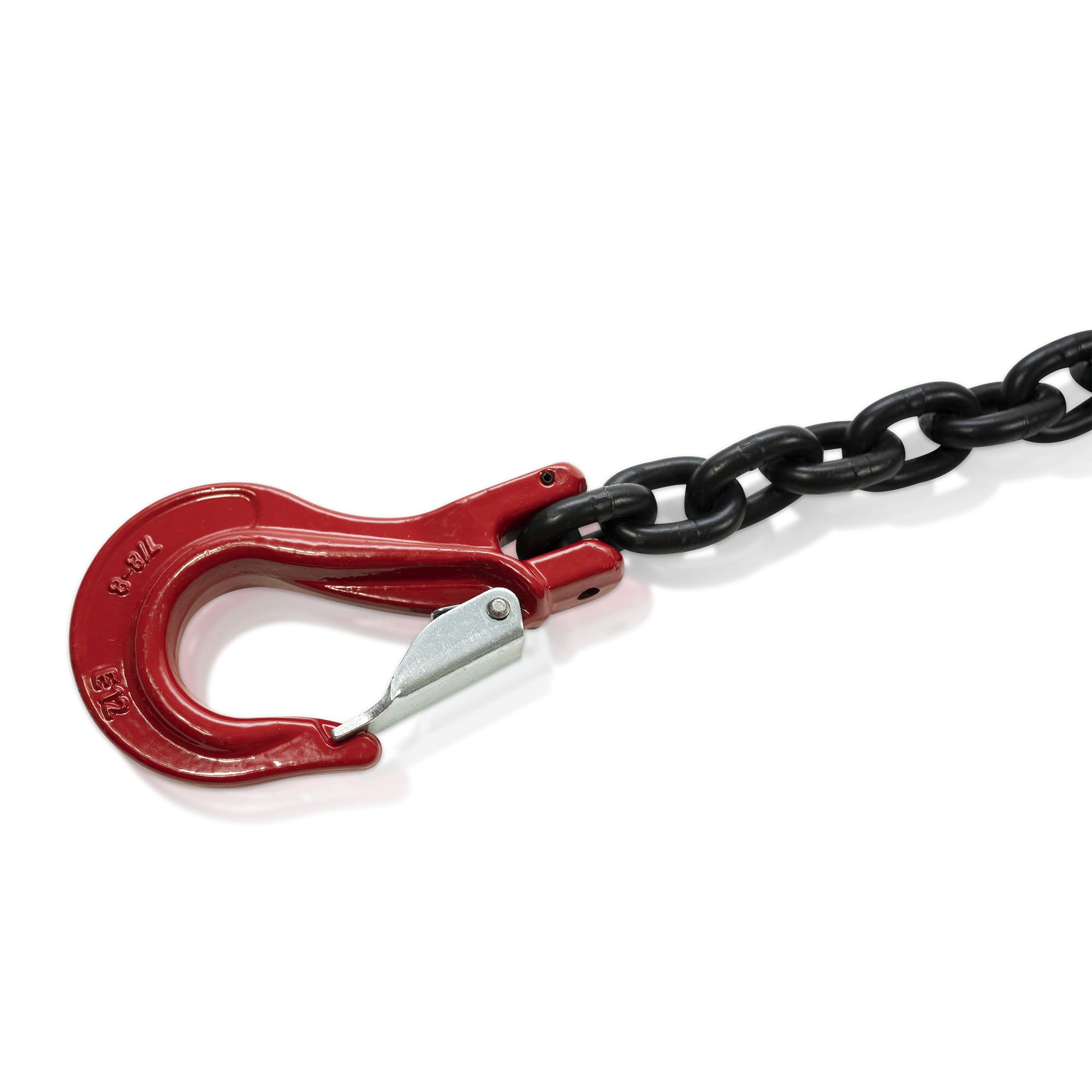 Dolezych DoKett 4-Strang Kettengehänge, verkürzbar, Güteklasse 8, 1 m Länge, Kette für Kräne, mit Gabelkopfhaken, 2360 kg Tragfähigkeit bis 45°, 1700 kg bis 60°