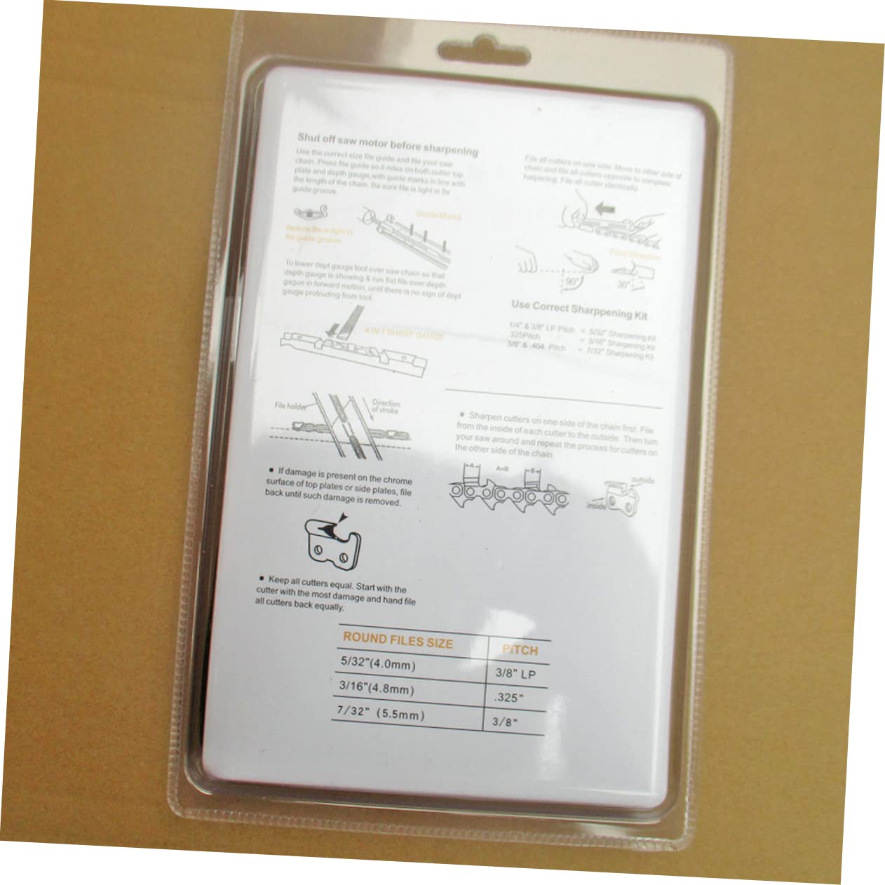 Kit Affilatura Catena Motosega 10 Pezzi in Metallo Arancia | Resistenza All’usura, Rimozione Trucioli, per Uso Personale e Professionale