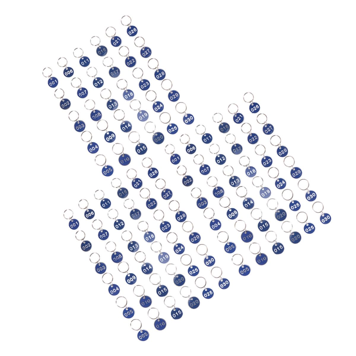 Targhette Numerate in Alluminio Blu, Set 100 Pezzi Anello