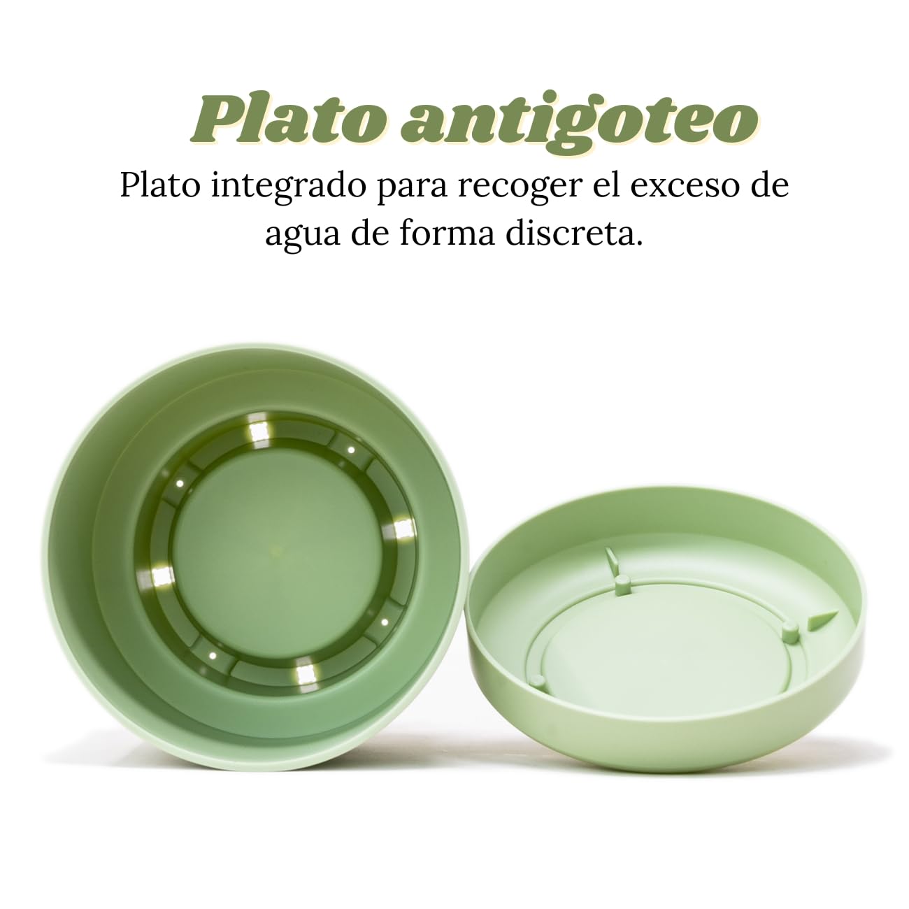 Mini Macetas Plástico Plato Incorporado 10,5cm, Pack 12 Maceteros para Cactus y Suculentas, Tiestos para Plantas Interior, Macetas Pequeñas Decorativas Modernas (12 x Pastel 10,5cm) — view 3