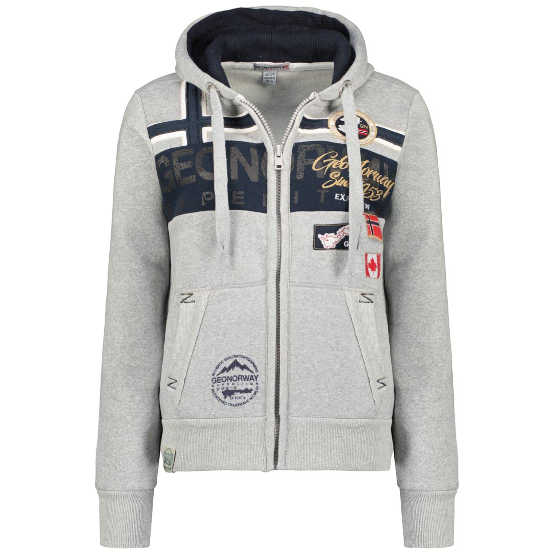 Geographical Norway Garadock Lady - Sweat Femme Capuche Poches Kangourou - Sweatshirt Femmes Pull Casual Manches Longues Chaud