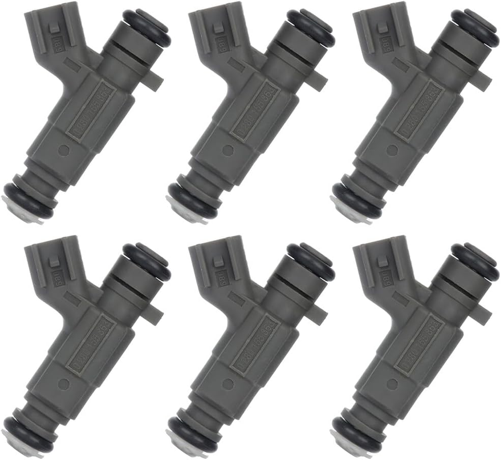 Fuel Injectors ECCPP 6 pcs 4 Holes Fuel Injector Kit 0280155863 fit for 2000-2007 for Jaguar S-Type 2000-2003 for Lincoln LS