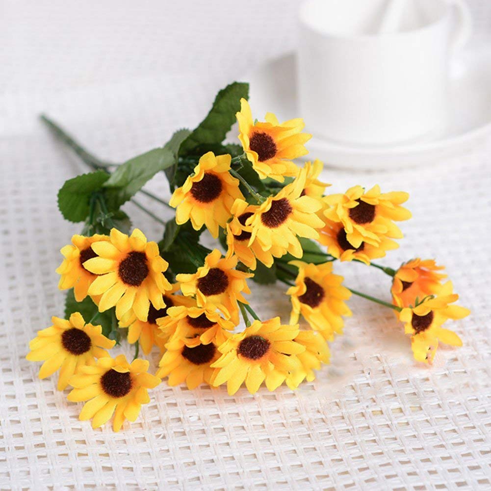Olrla 10 Tournesols Fleurs Artificielles Réaliste Tige Unique