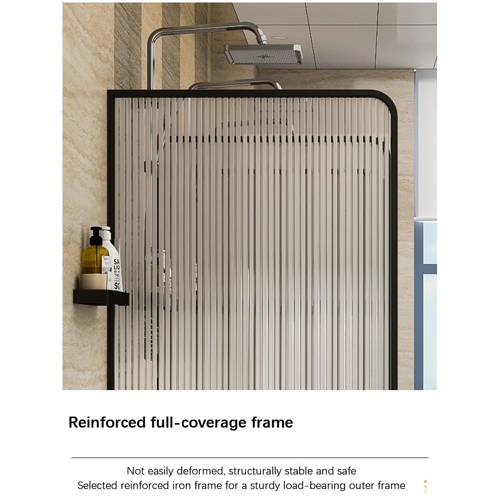 Mampara De Ducha Acanalada Para Baño Con Ducha, Elegante Divisor De Ducha Con Puerta De Cristal De Un Solo Panel, Ideal Para Oficina Y Sala De Estar, Fácil De Limpiar.(Gold,50X180CM/19.6X70.8")