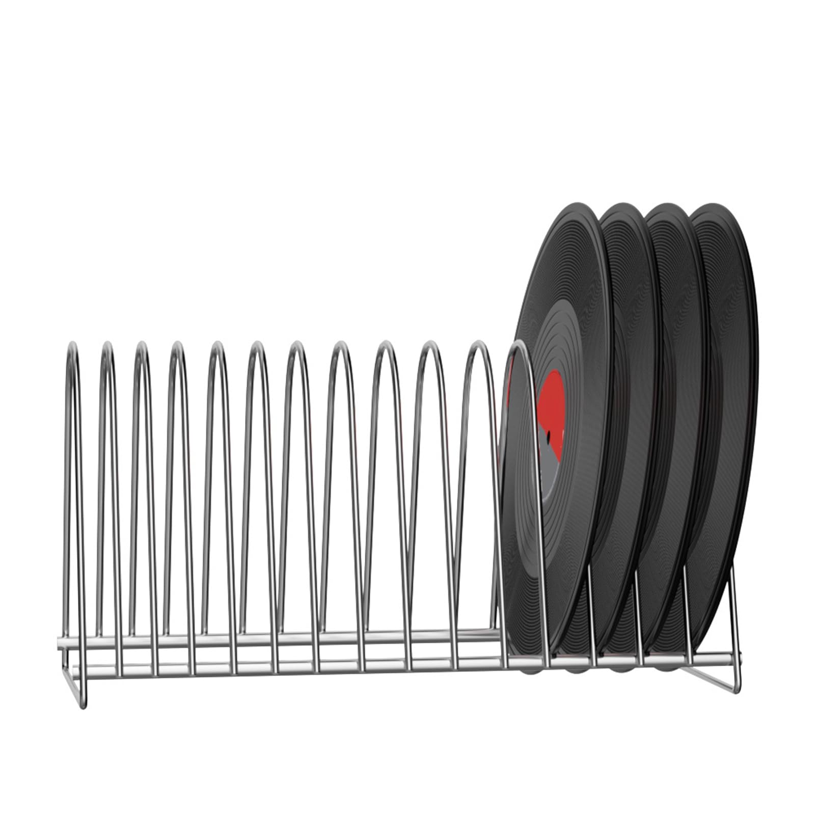 Metalowy stojak na płyty winylowe na albumy 17,8 cm i 30,5 cm, stojak ekspozycyjny z 15 przegródkami dla miłośników muzyki i wystroju domu, solidne i stylowe rozwiązanie do przechowywania