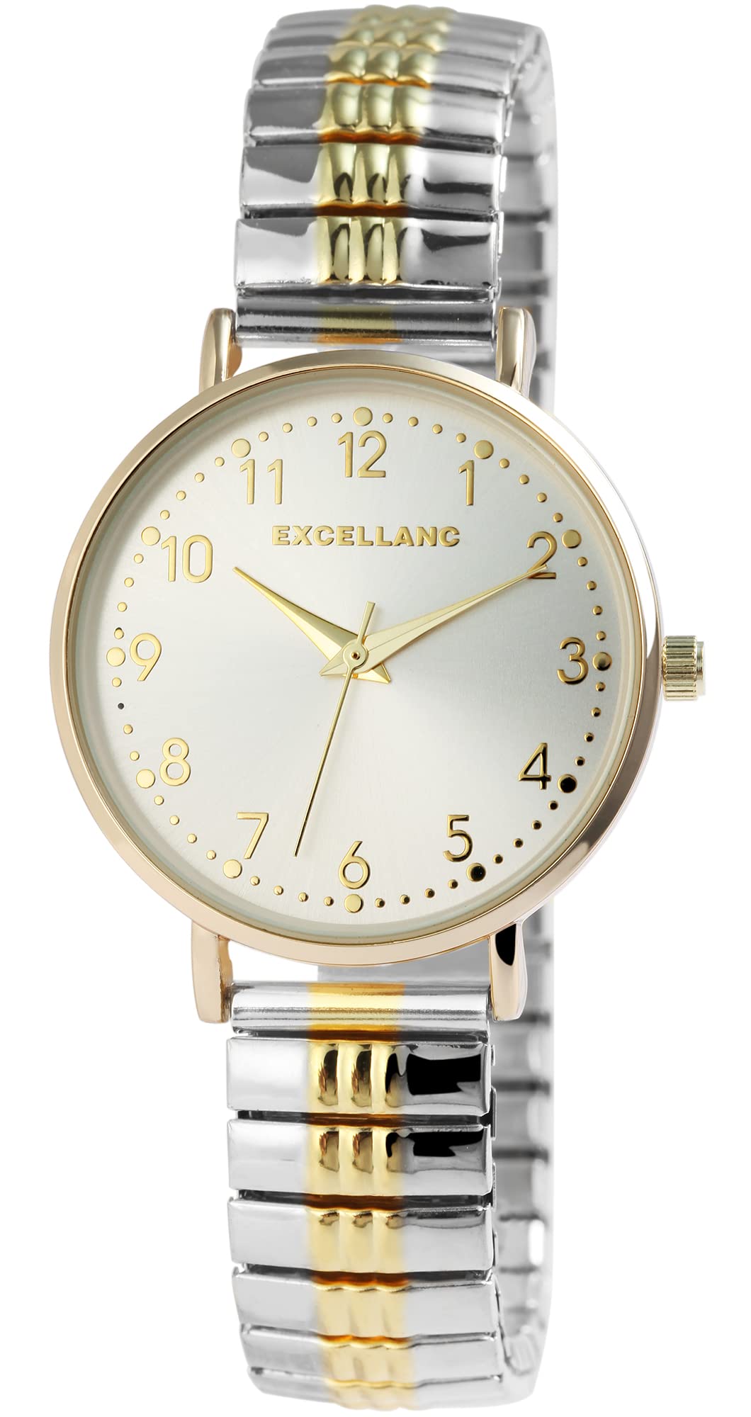 Excellanc Quarzuhr Emily Edelstahl-Zugarmband – Damenuhr Edelstahl, 32 mm Gehäuse