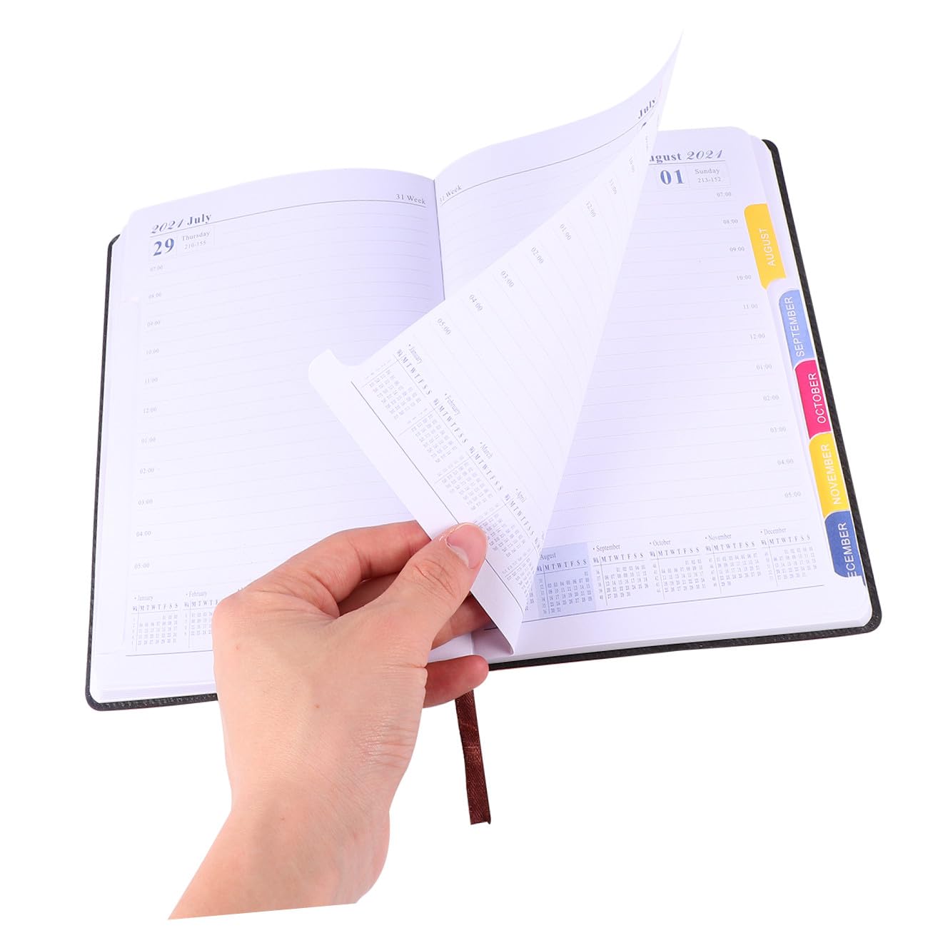 STOBOK 3 Pz taccuini diario a5 - Notebook giornaliero calendario cancellabile a secco Taccuino dell'agenda settimanale ufficio materiale scolastico cancelleria per studenti Orange