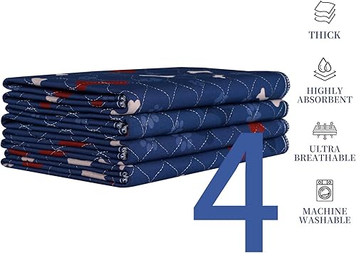 Miniatura 3 de Almohadillas lavables para orinar para perros + guantes de aseo para mascotas, impermeables, antideslizantes y de rápida absorción para cachorros,