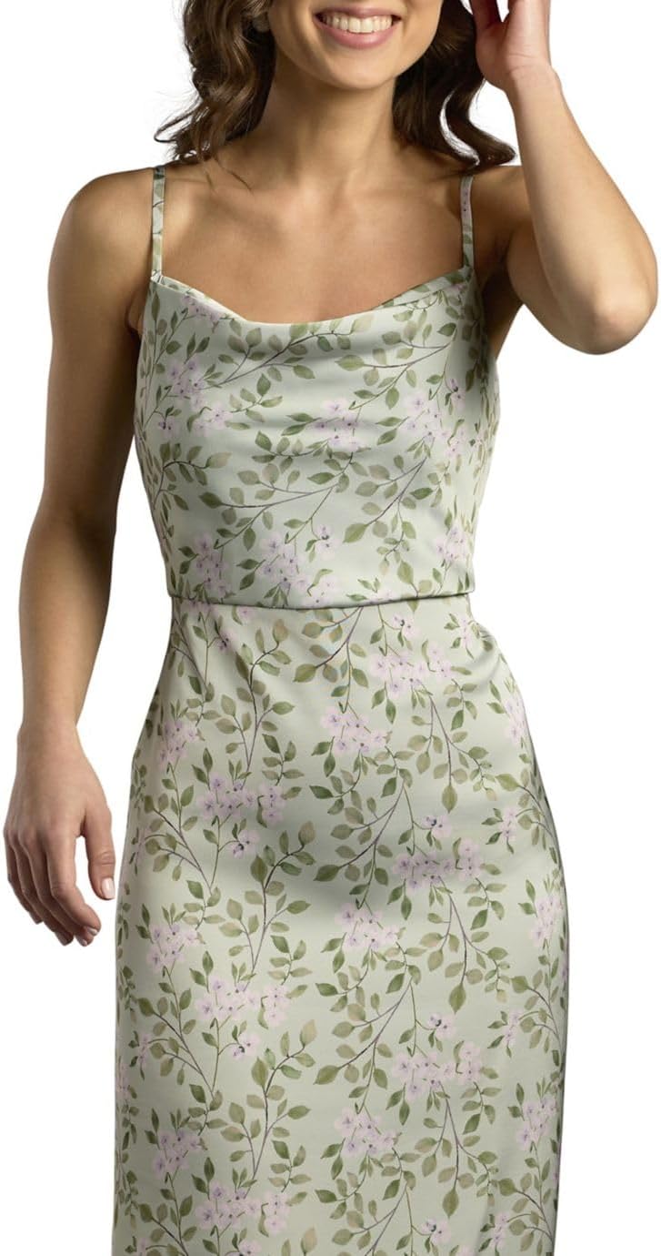 David's Bridal Charmeuse Cowl Neck Sheath Dress - Image 3