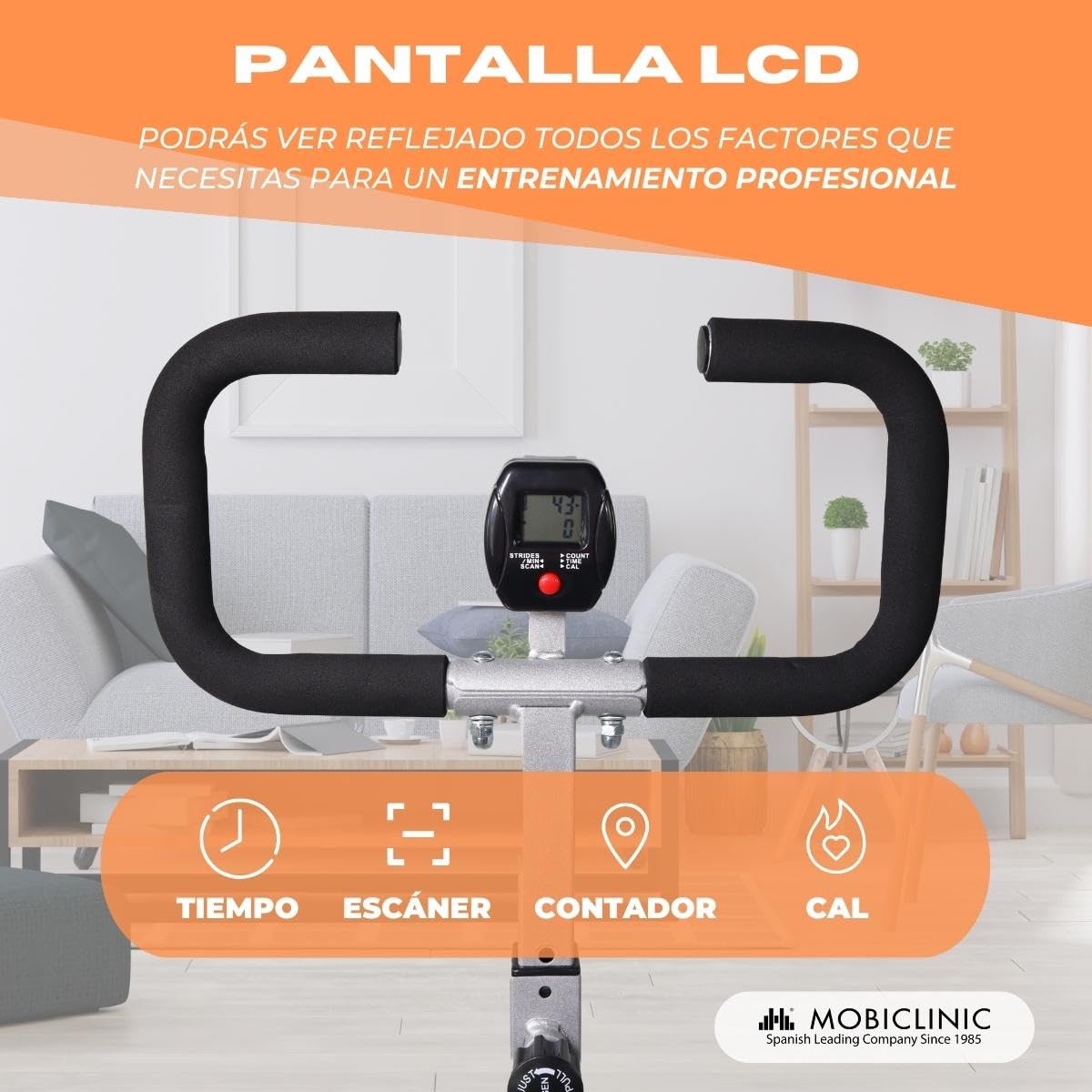 Mobiclinic®, Máquina de Remo, Plegado Compacto, Vitalfit, Sentadillas, Glúteos, Multifunción, Pantalla LCD, Carga 100kg, Gym en casa, Manillar Ajustable, Base Antideslizante