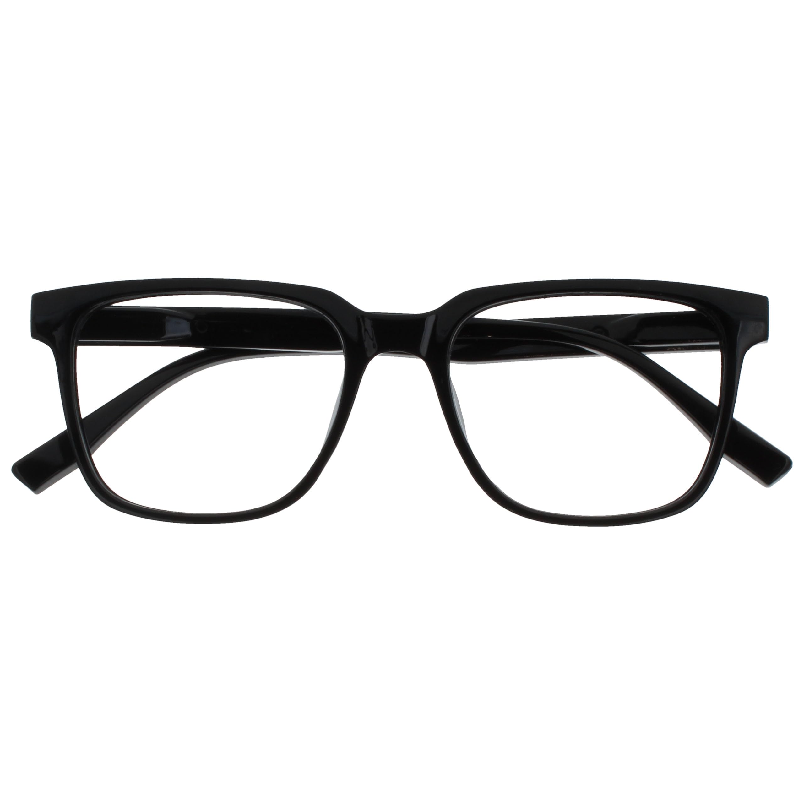 Opulize LEO Gafas de Lectura - Montura Rectangular Grande - Hombre Mujer - Bisagras de Muelle - R55