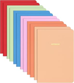 LABUK 12pcs A5 Bulk Notebooks Journals, 5.5 x 8in Lined Pastel Journal Notebook, Colors Ruled Journals for Writing, Office,60 Sheets 6 Color