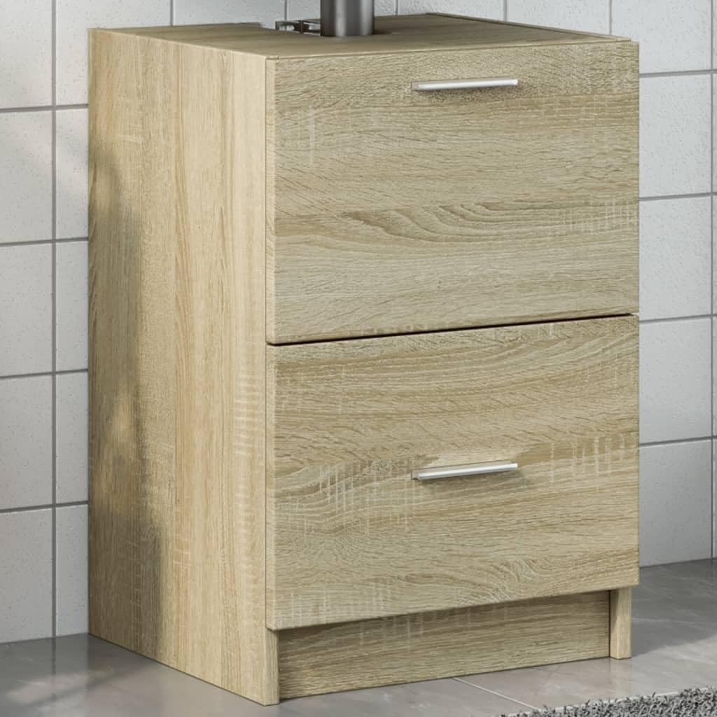 VidaXL Wastafelkast 40x37x59 Cm Bewerkt Hout Grijs S Eikenkleurig 761544600