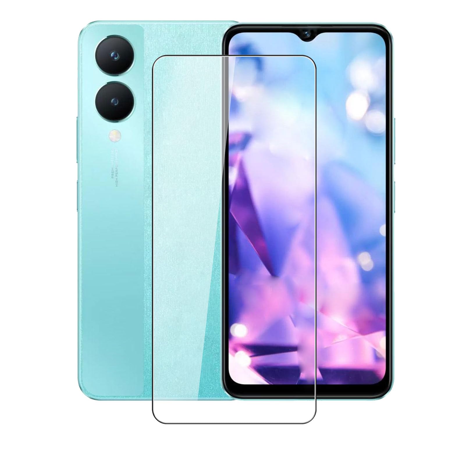 AQGGIIXY Tempered Glass Screen Protector for Vivo Y28 5G V2315 (6.56") [1-Pack] [99.99% HD Clear] [Anti-scratch] [9H Hardness] [Bubble Free] for Vivo