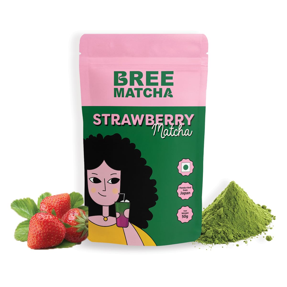 Bree Matcha - Strawberry Matcha Tea | Premium Japanese Culinary-Grade Green Tea | Sourced from Kagoshima, Japan | Provides Calm, Clean Energy with Lasting Focus | Rich in Antioxidants | Smooth Strawberry Flavour | 50 g Matcha Powder | Pack of 1-image-42