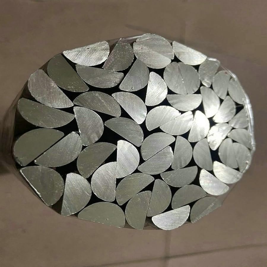 Barra in acciaio inossidabile semicircolare 304 da 19,7 pollici di lunghezza per la lavorazione di parti di alberi semicircolari solidi in metallo fai da te (Silver, 4 Piece/8MMX16MMX50CM)