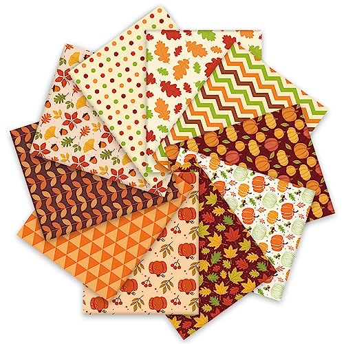 Tissus en coton d'automne lot de 10 carrés de couture pour réussir vos décors de fêtes
