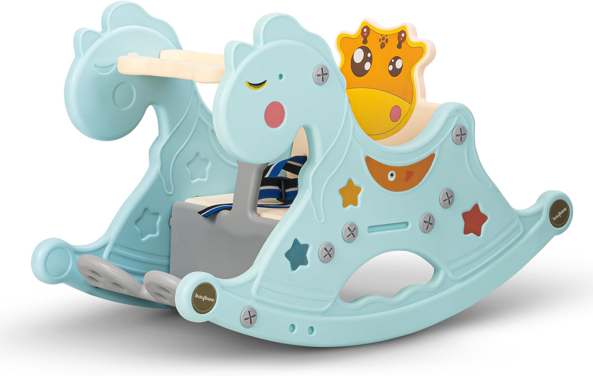 Baby Rocking Horse for Kids, Swing Chair for Kids, Plastic Swing Horse Ride-on Toy - Baby Rocking Chair for Indoors Outdoors for 1 to 3 Years Boy Girl (Blue)