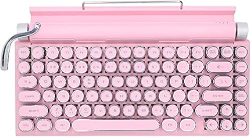 Miniatura 8 de Teclado mecánico de 83 teclas Punto Retro Máquina de escribir Teclado Bluetooth inalámbrico, mecánico de juegos, Interruptor azul anti-fantasma