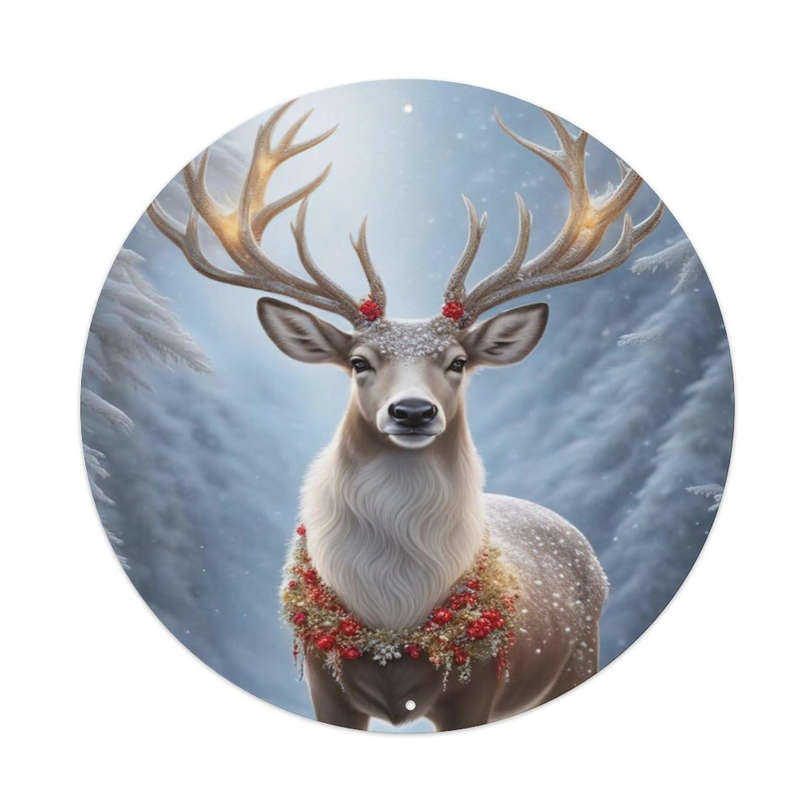 Animal Artwork Moose in The Snow Vintage Metal Tin Sign Plaque Wall Decor for Cafe, Club Bar, Office, Garden Metal Poster 8x8Inch