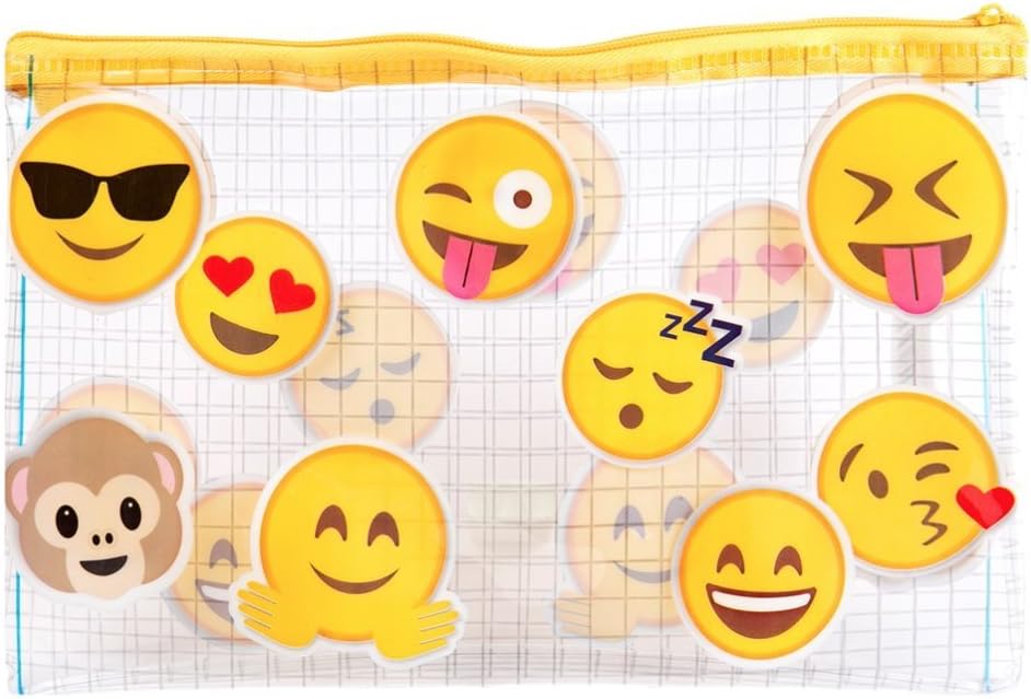 Emoticon Pencil Case, Clear Plastic Pencil Case