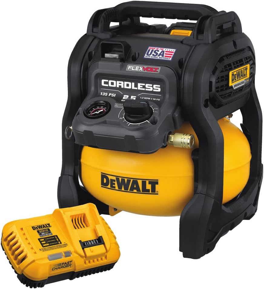 DEWALT FLEXVOLT 60V MAX* Air Compressor Kit, Cordless, 2.5 Gallon (DCC2560T1)
