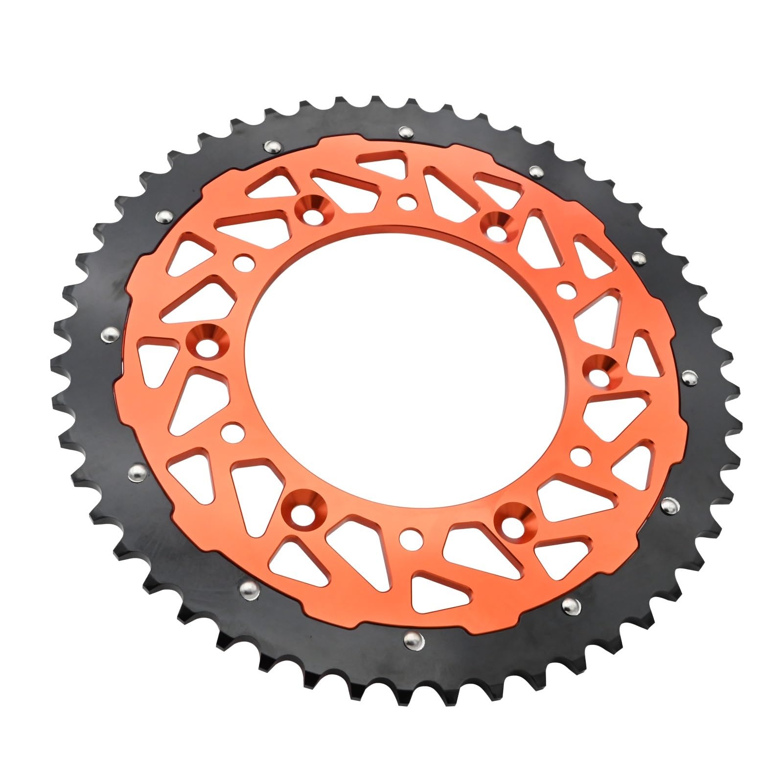 NKURTPC Motorcycle Sprocket Fit For EXC SX XCW SXF EXCF MXC SMC LC4 SMR 125-525 Motorcycle Rear Chain Sprocket 50T 52T(52T Orange)